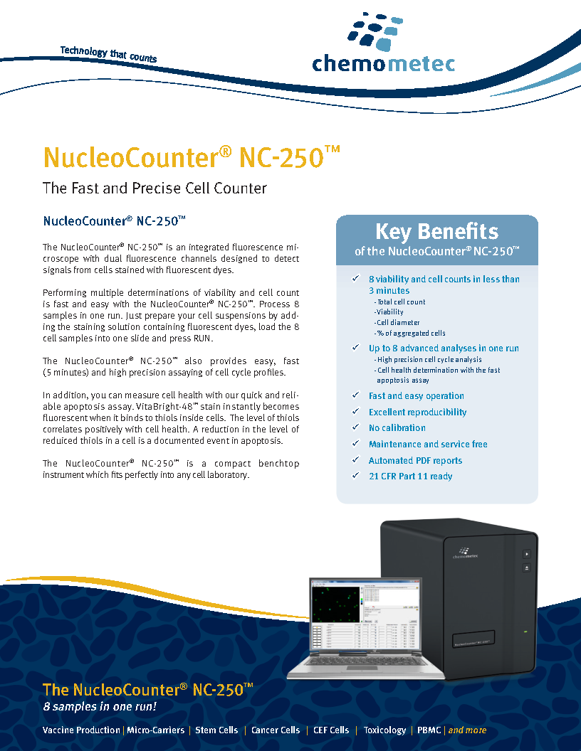 chemometec NC-250 细胞活力分析仪